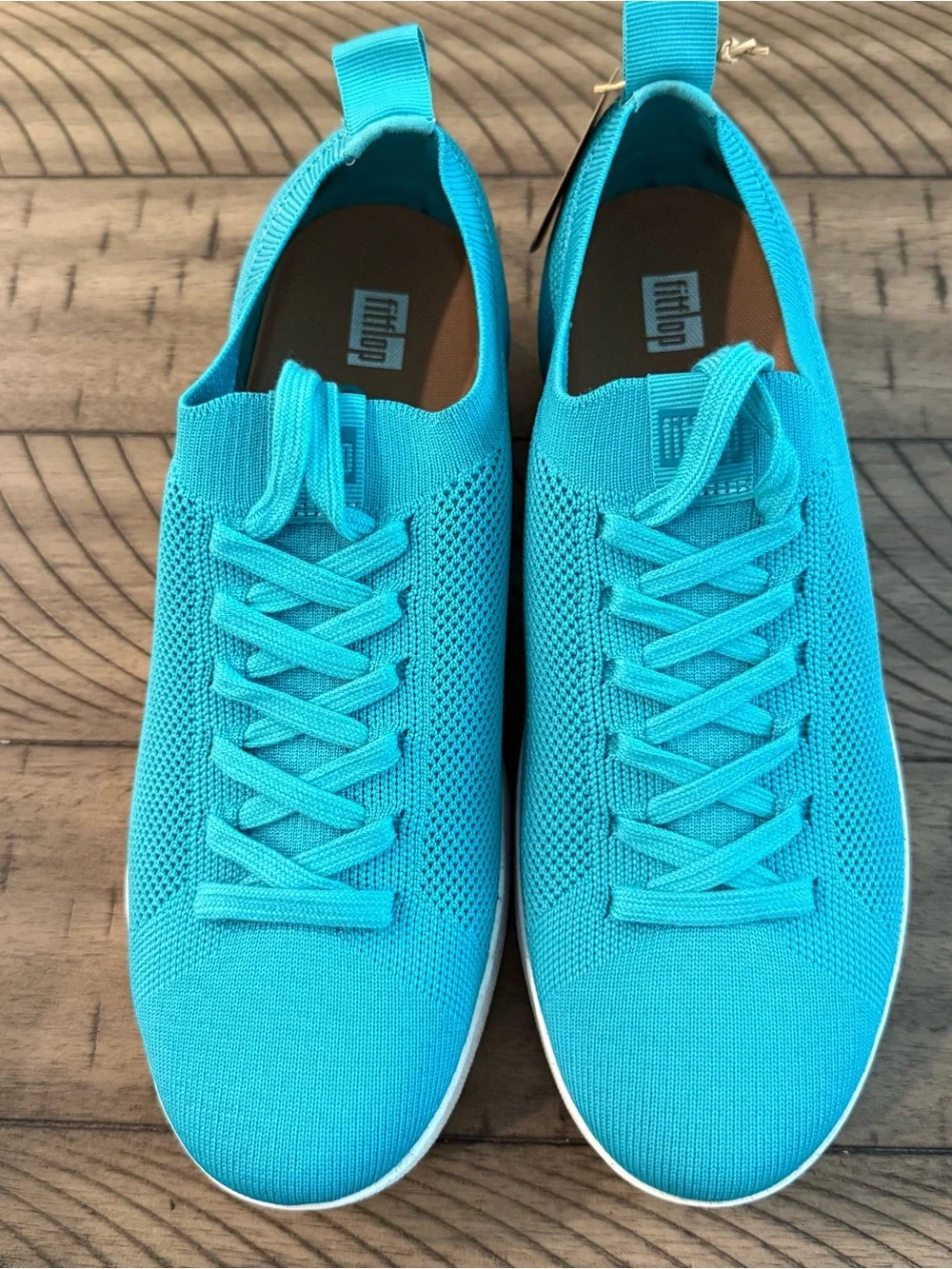 New FitFlop Tally Multi Knit Trainers Tahiti Blue Sneakers Size 9